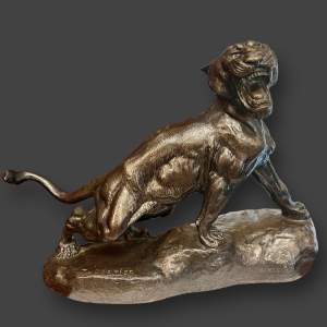 Patinated Bronze Model of a Panther