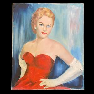 Mid 20th Century Oil on Canvas Portrait of a Lady