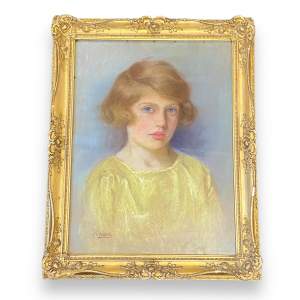 Pastel Portrait Painting of a Young Girl