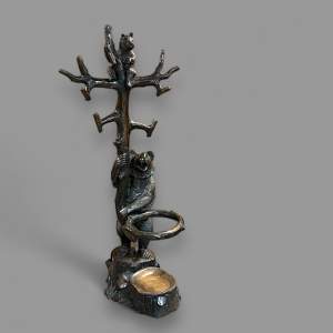 20th Century Bronze Black Forest Bear Hall Stand