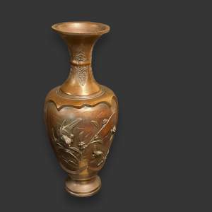 19th Century Meiji Period Bronze Vase