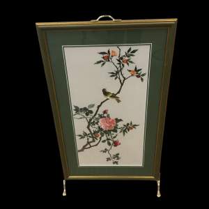 Vintage Chinese Fire Screen In A Gilt Frame