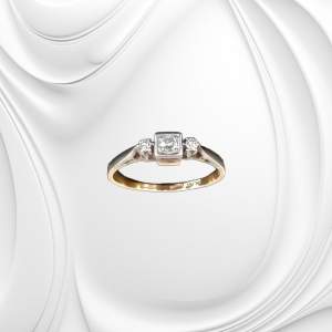 18ct Gold Platinum Diamond Art Deco Ring