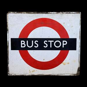 London Transport Enamel Bus Stop Sign
