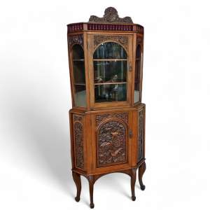 Late 19th Century Full Height European Corner Cupboard Cabinet