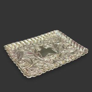 Edwardian Embossed Silver Tray