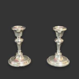 Pair of Small Silver Candlesticks