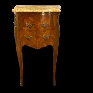 French Antique Marble Topped Night Stand