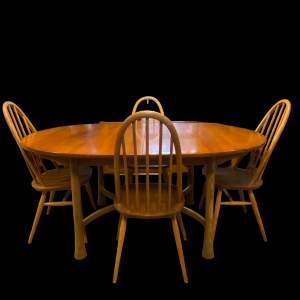 Ercol Extending Dining Table and Four Dining Chairs