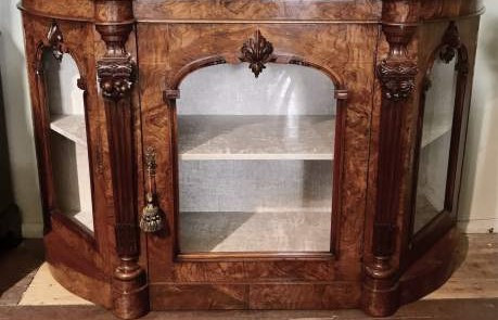 antique cabinet with glass