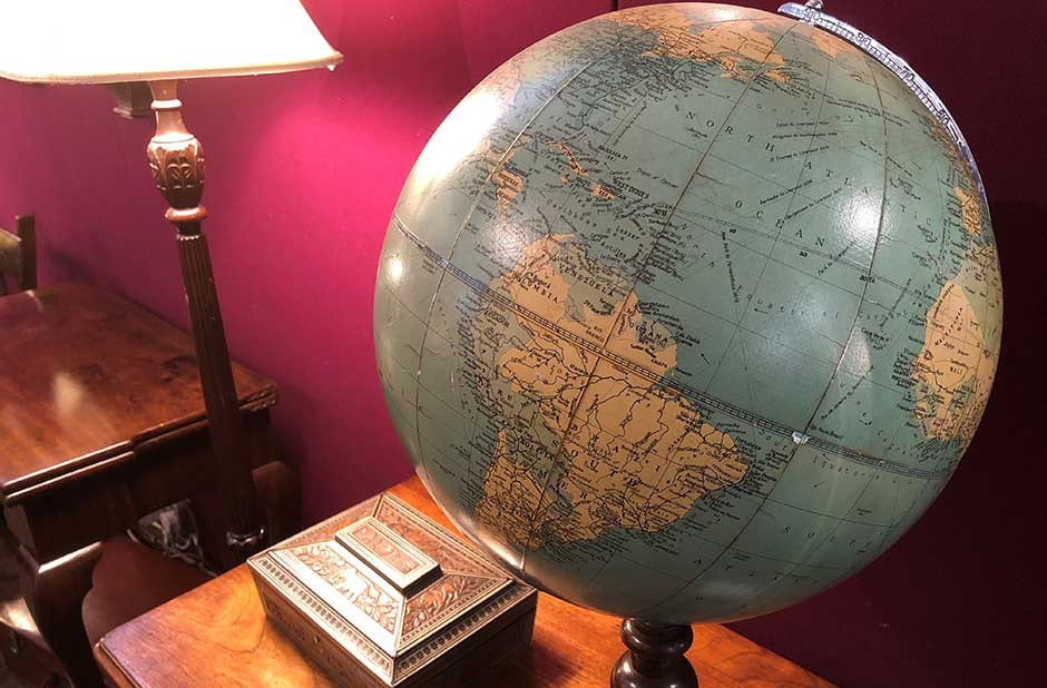Terrestrial Globe World Small Globe Home Decoration Vintage English Edition Map 